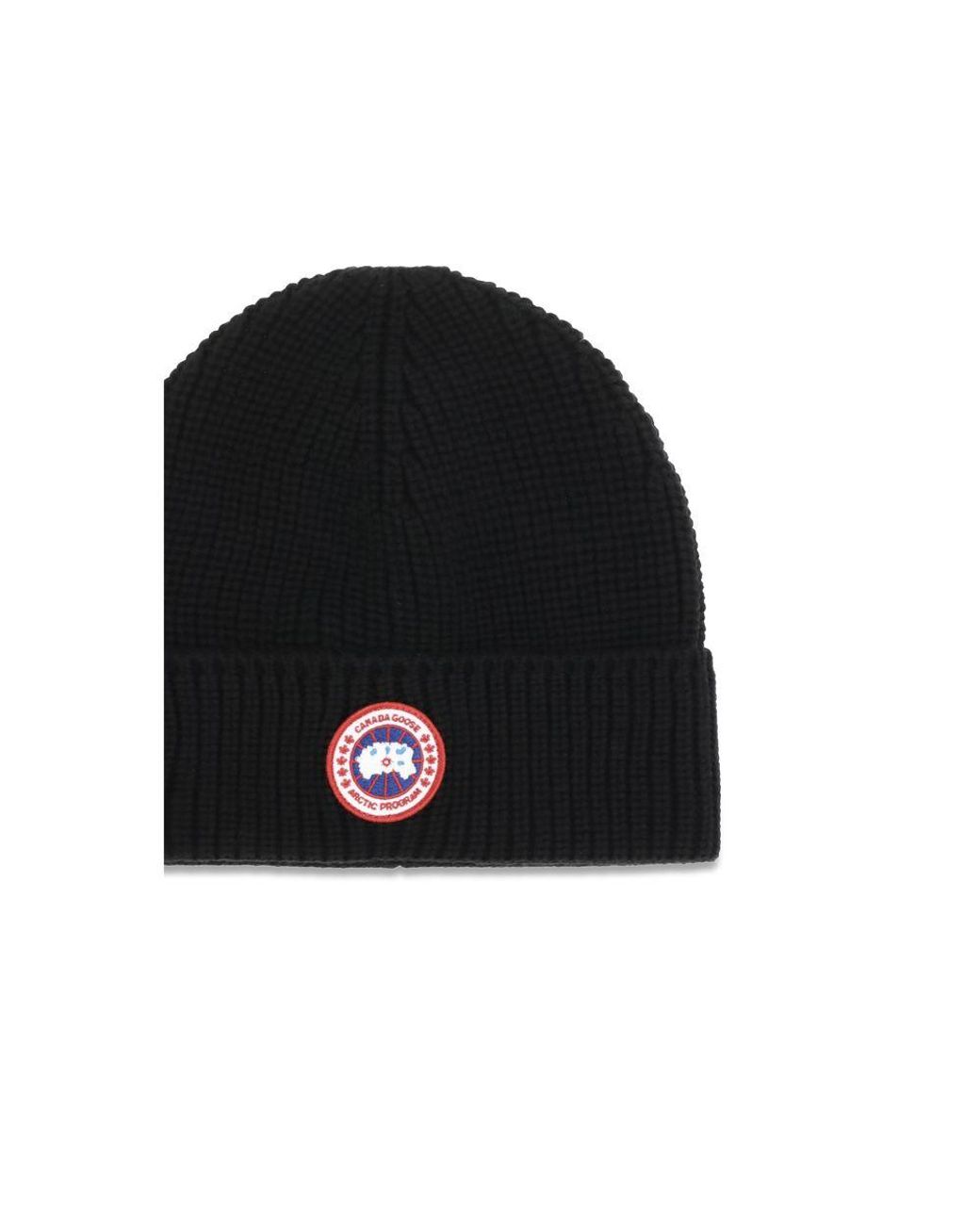Canada Goose Black Wool Oves Aries Beanie for men