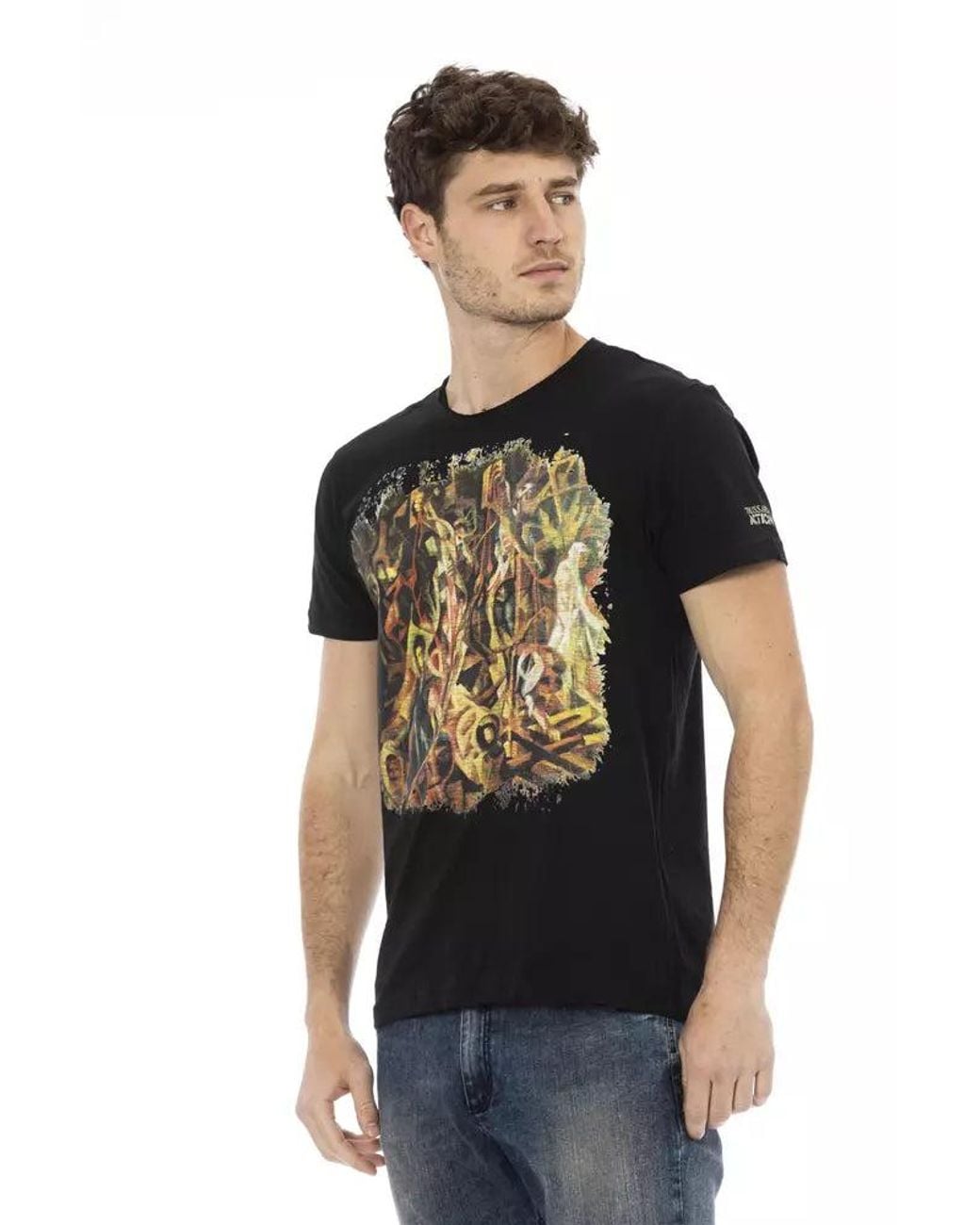 TRUSSARDI ACTION Black Cotton Men's T for men