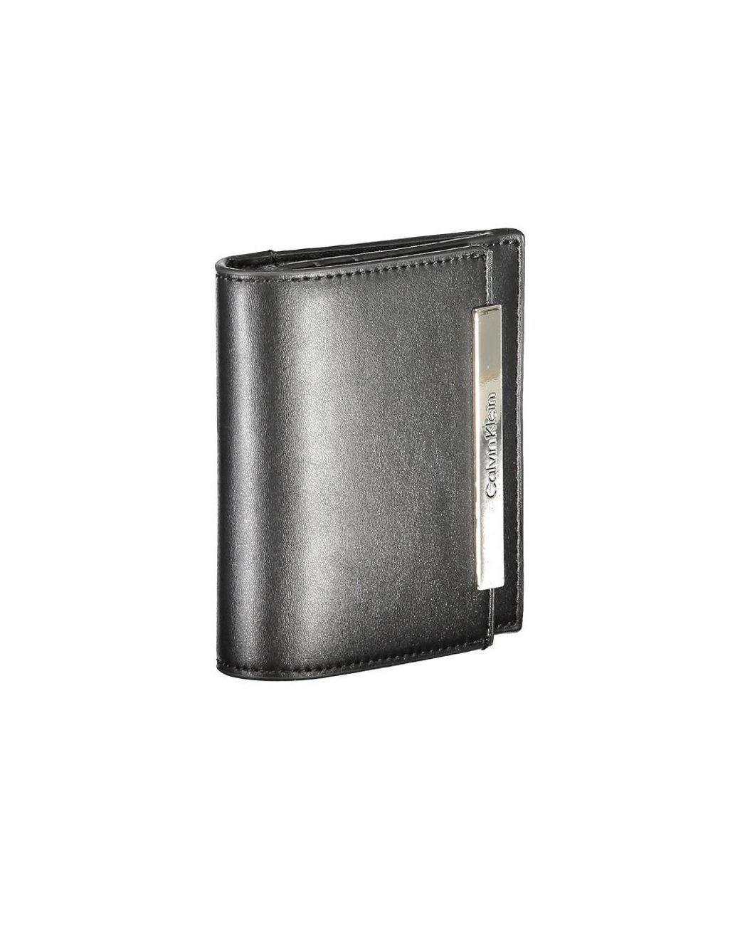 Calvin Klein Gray Black Polyurethane Wallet