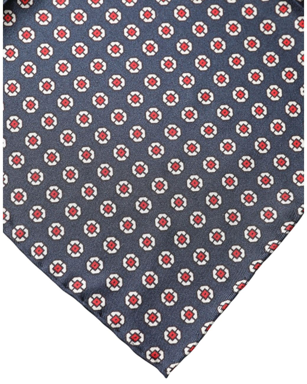 Dolce & Gabbana Blue Patterned Silk Square Handkerchief Scarf for men