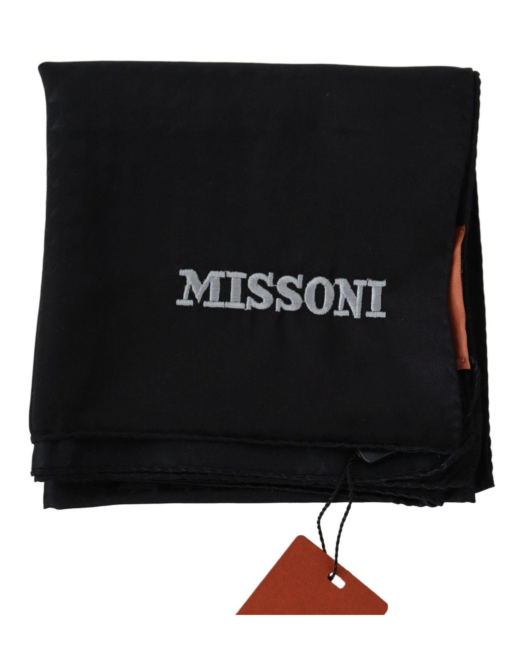 Missoni Black Wool Knit Neck Wrap Shawl Scarf for men