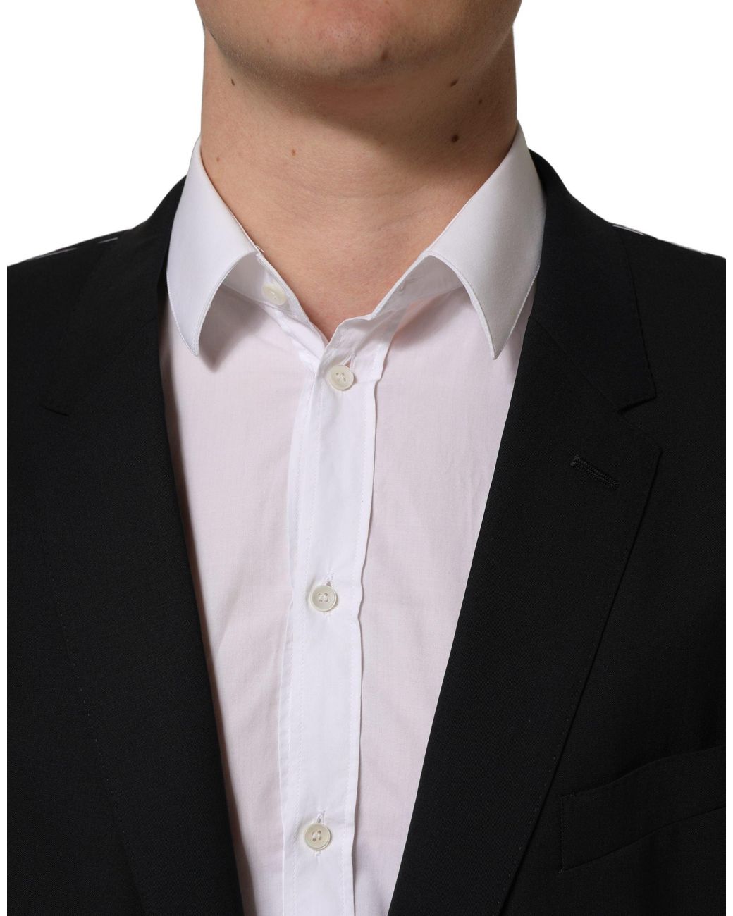 Dolce & Gabbana Black Wool Single Breasted Blazer Jacket for men