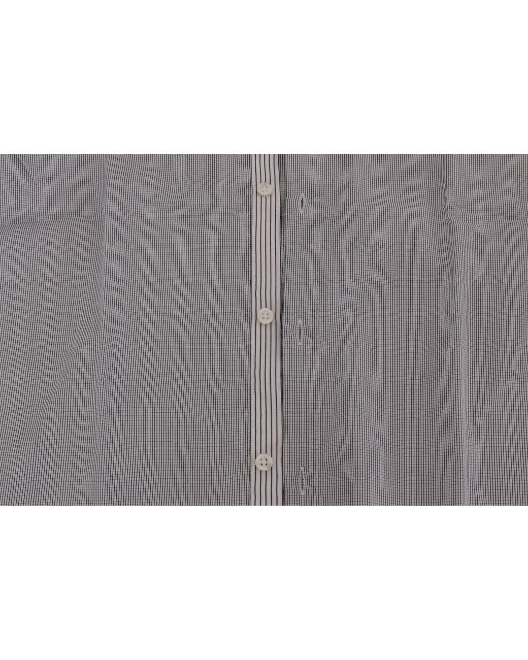 Frankie Morello Gray Check Regular Fit Shirt Blue Tsh1399 for men
