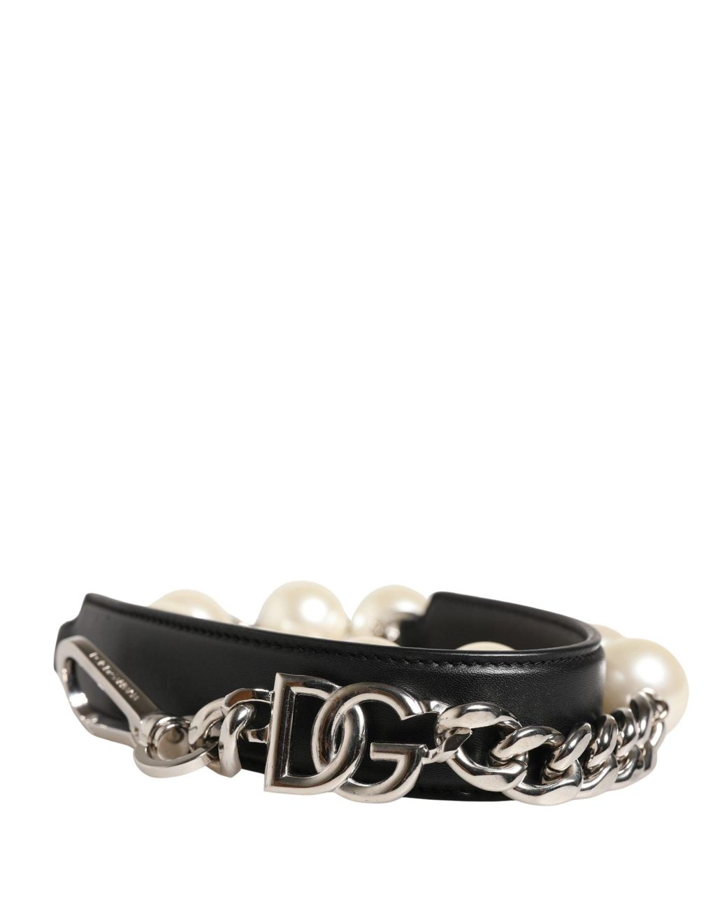 Dolce & Gabbana Black Leather Chain Bag Accessory Shoulder Strap