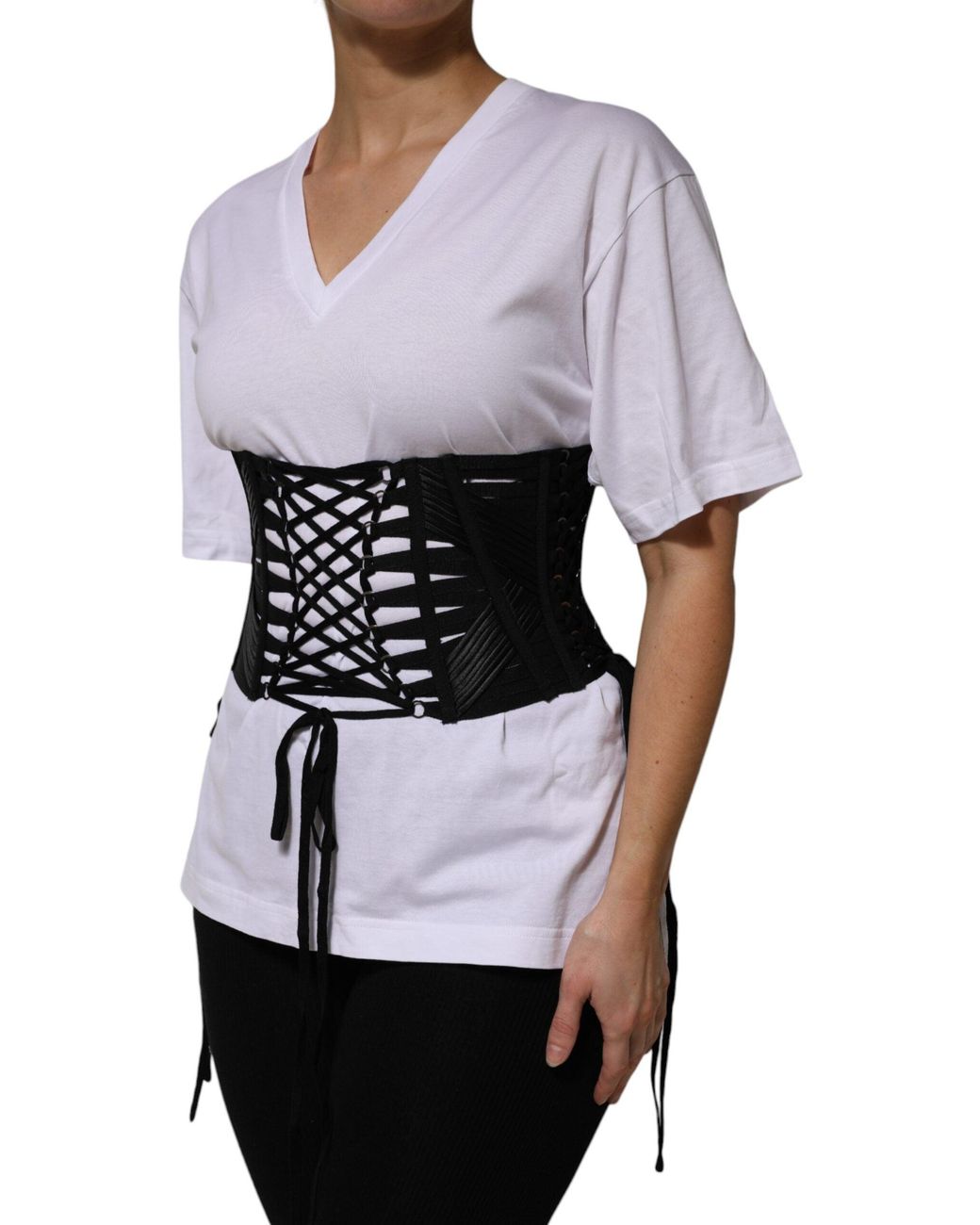 Dolce & Gabbana White Lace Up Waist Belt
