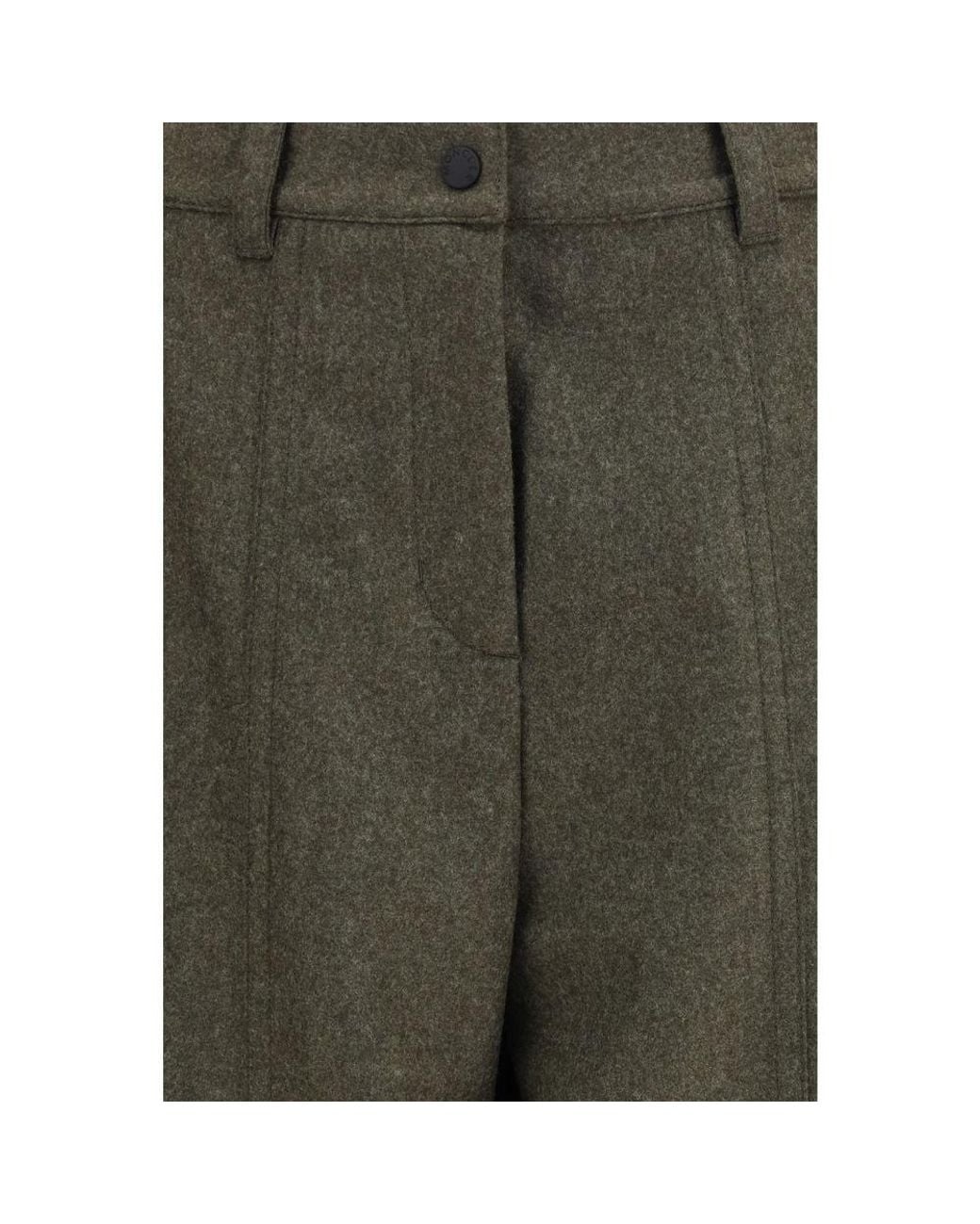 Moncler Green Bicolor Wool Oves Aries Casual Pants