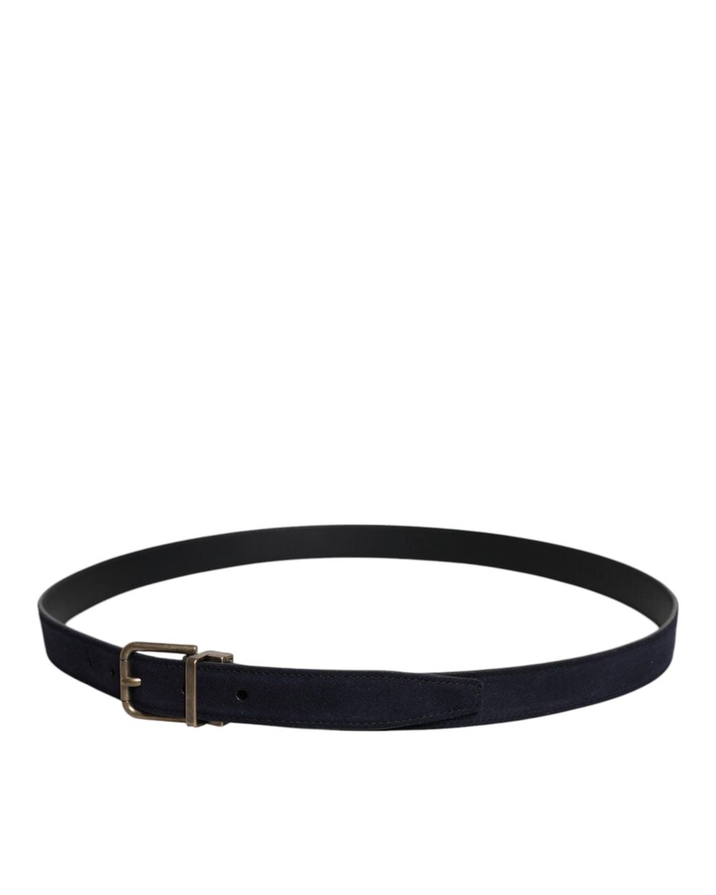 Dolce & Gabbana Blue Goat Leather Metal Buckle Classic Belt for men