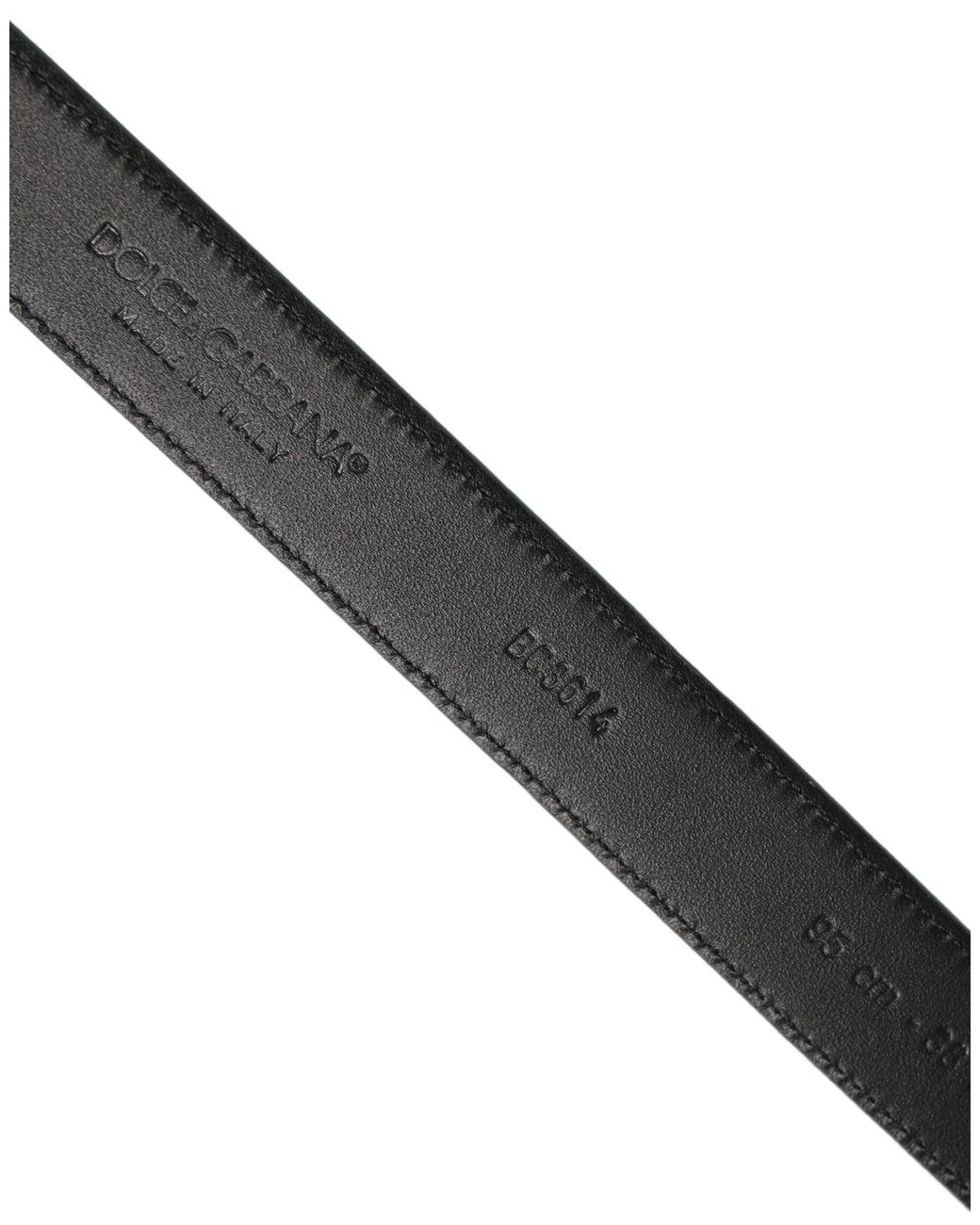 Dolce & Gabbana Gray Suede Tone Metal Buckle Belt Calf Leather for men