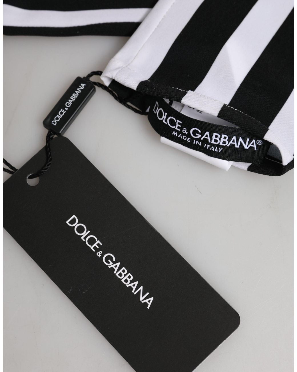 Dolce & Gabbana Black Stripes Nylon Elbow Length Gloves Elastane