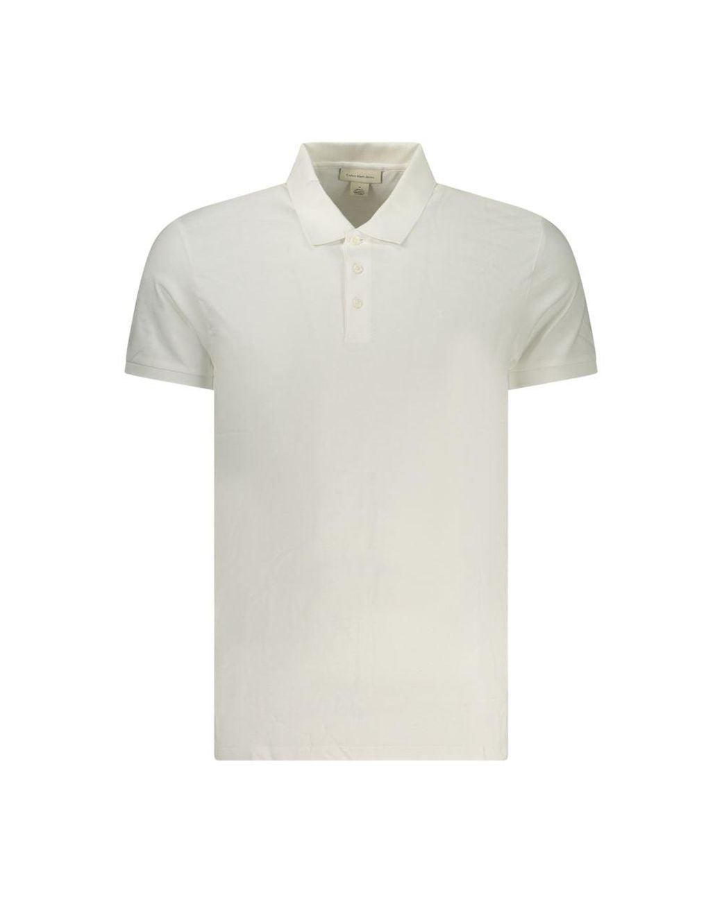Calvin Klein White Bianco Cotton Polo Clothing for men