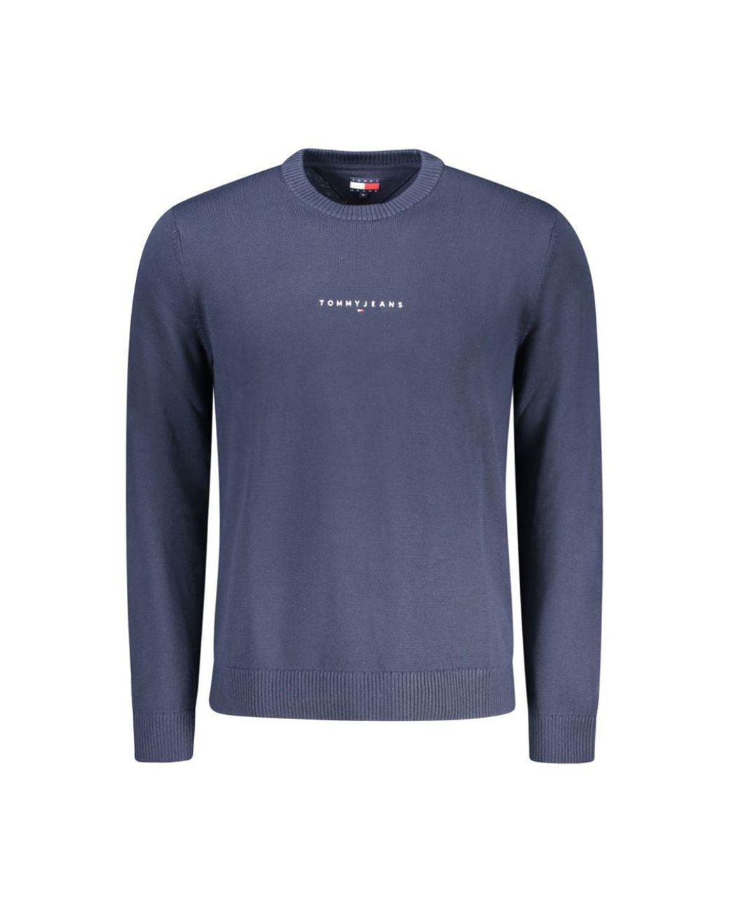 Tommy Hilfiger Blue Crew Neck Sweater Minimalist Style for men