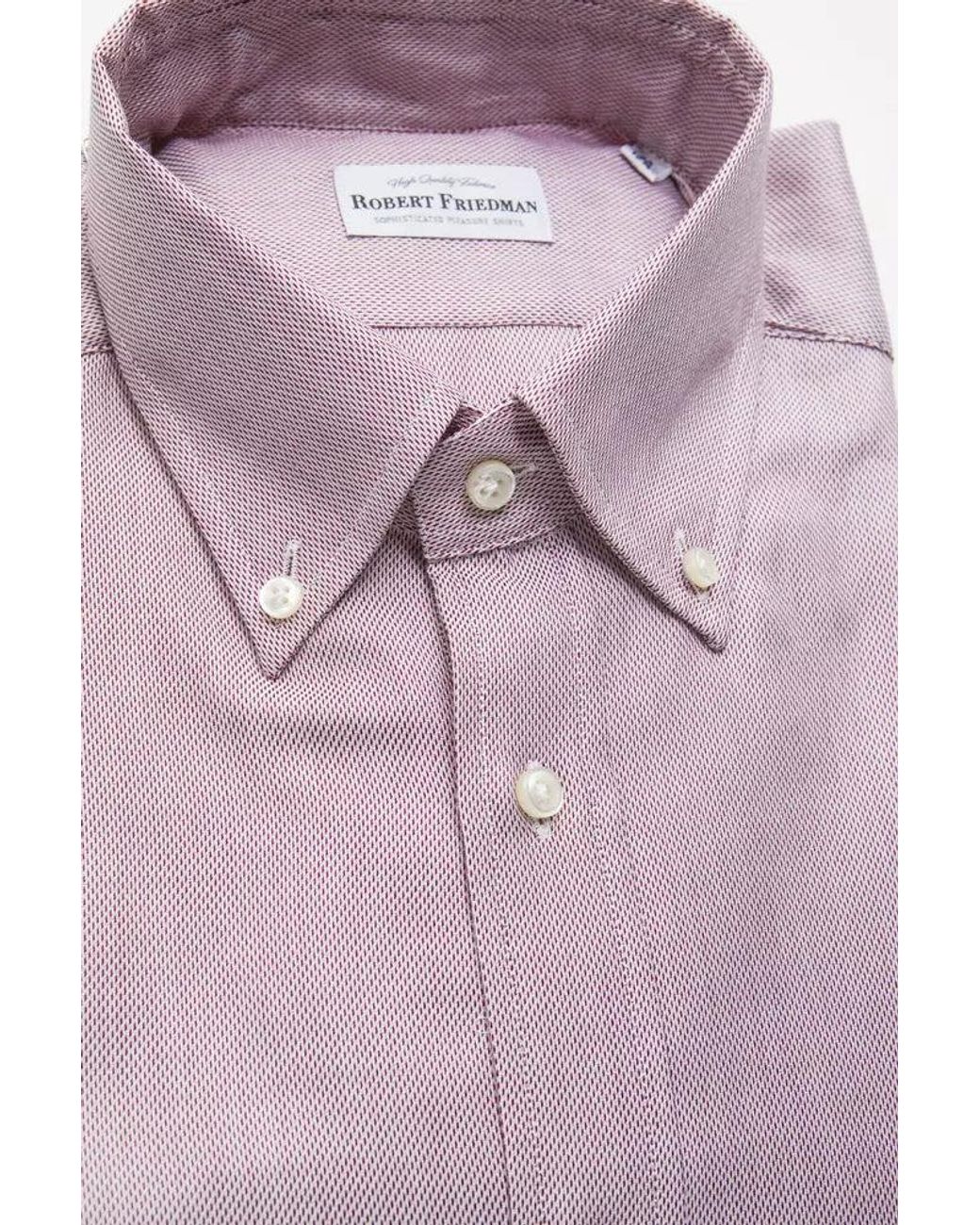 Robert Friedman Pink Cotton Shirt for men