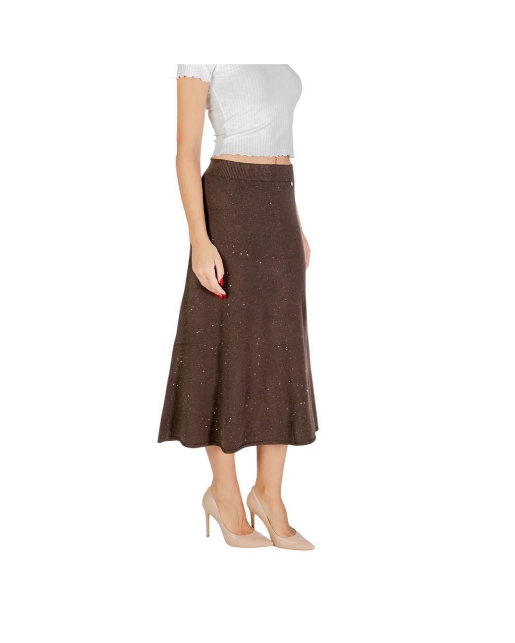 Liu Jo Brown Viscose Long Skirt