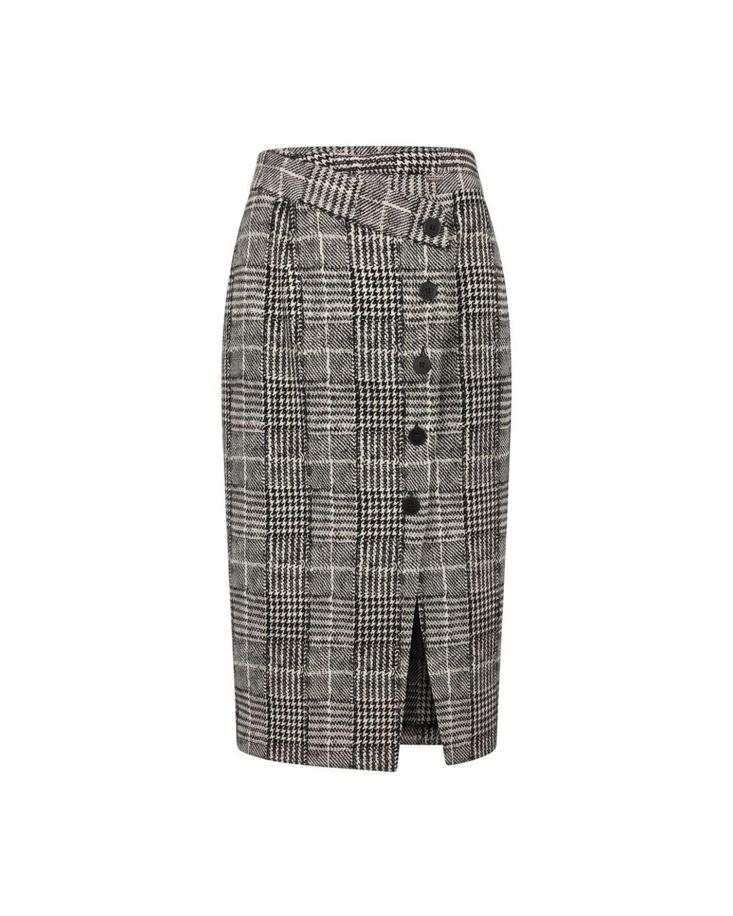 Baldinini Gray White Cotton Skirt