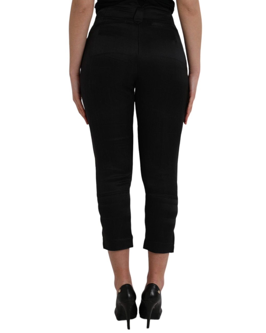 Ermanno Scervino Black High Waist Capri Cropped Pants