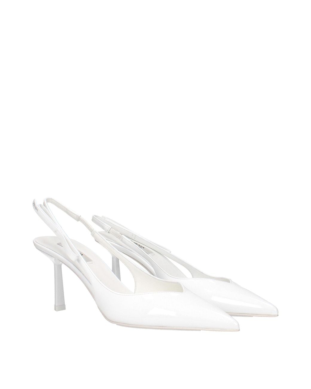 Prada White Shaped Slingbacks
