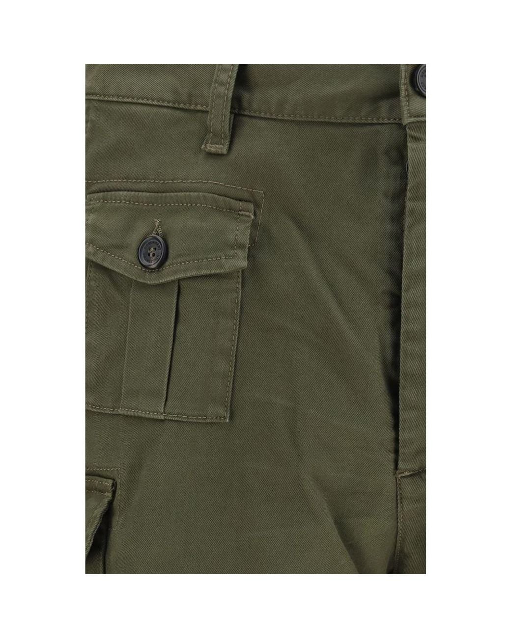 DSquared² Green Bicolor Cotton Bermuda Shorts for men