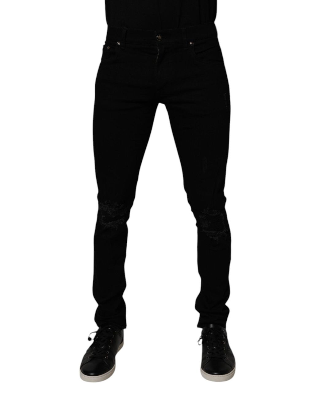 Dolce & Gabbana Black Skinny Distressed Jeans for men