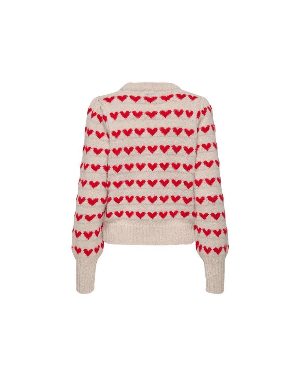 Jacqueline De Yong Red Beige Polyester Sweatshirt