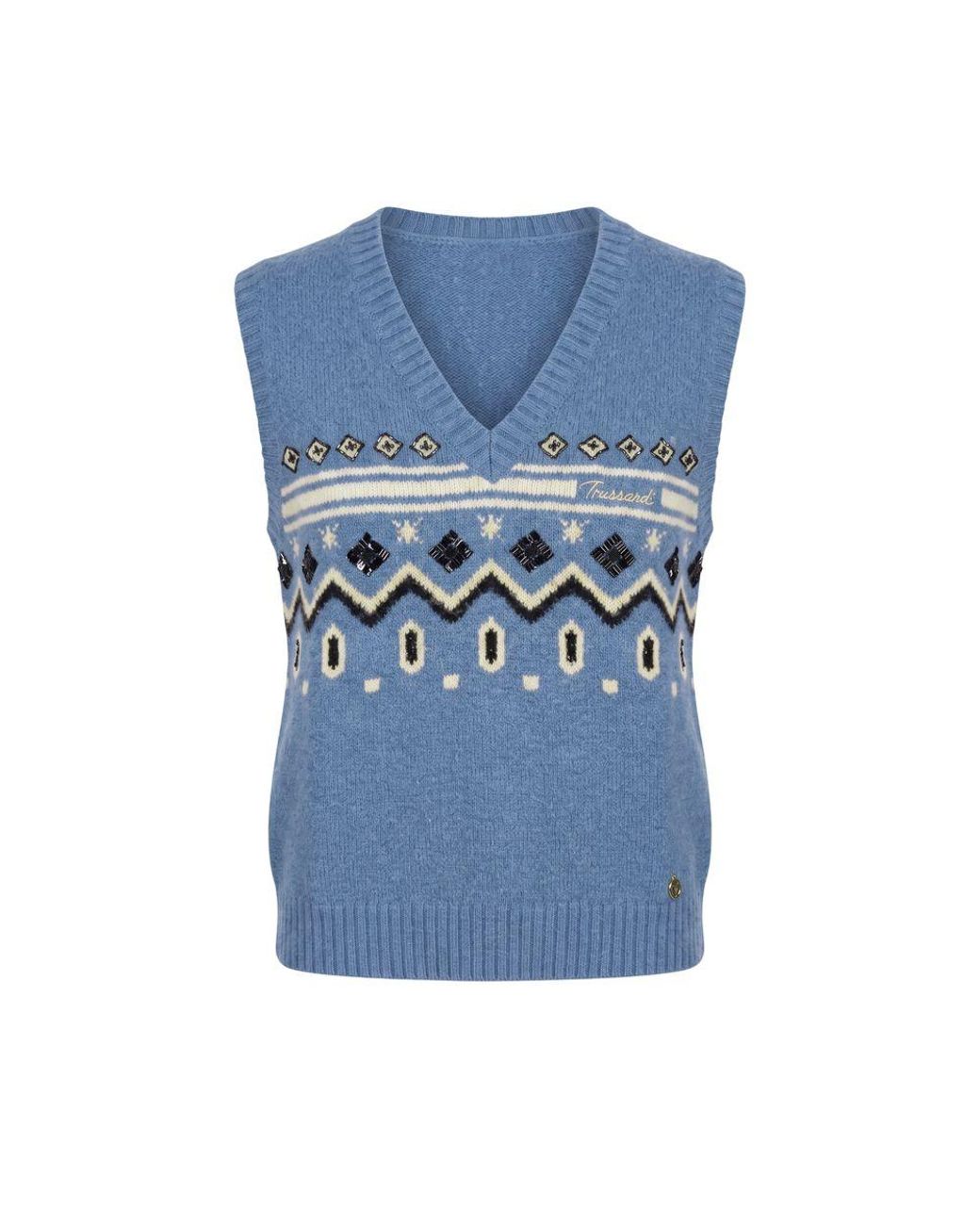 Trussardi Blue Nylon Sweater Vest