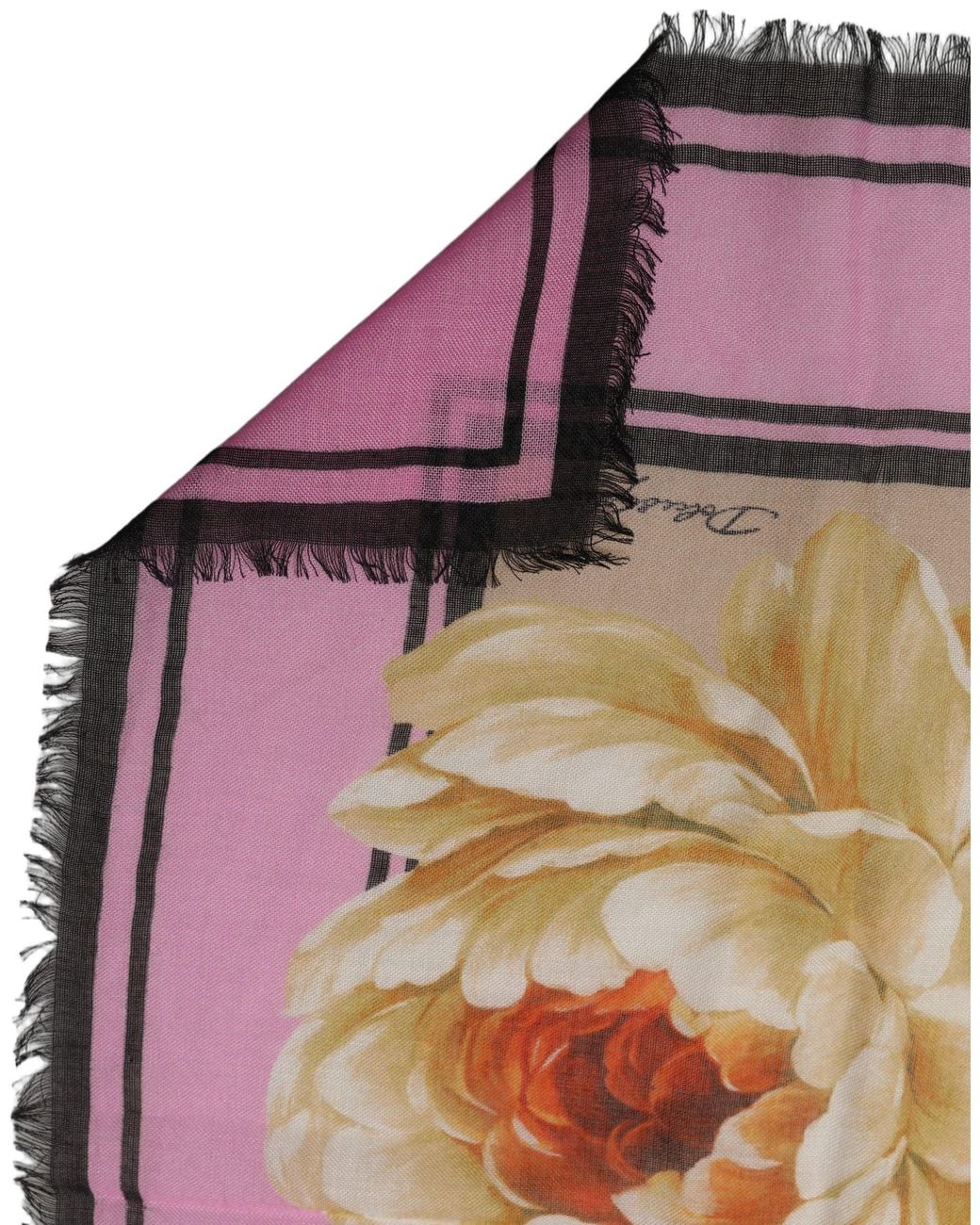 Dolce & Gabbana Multicolor Floral Cashmere Foulard Scarf