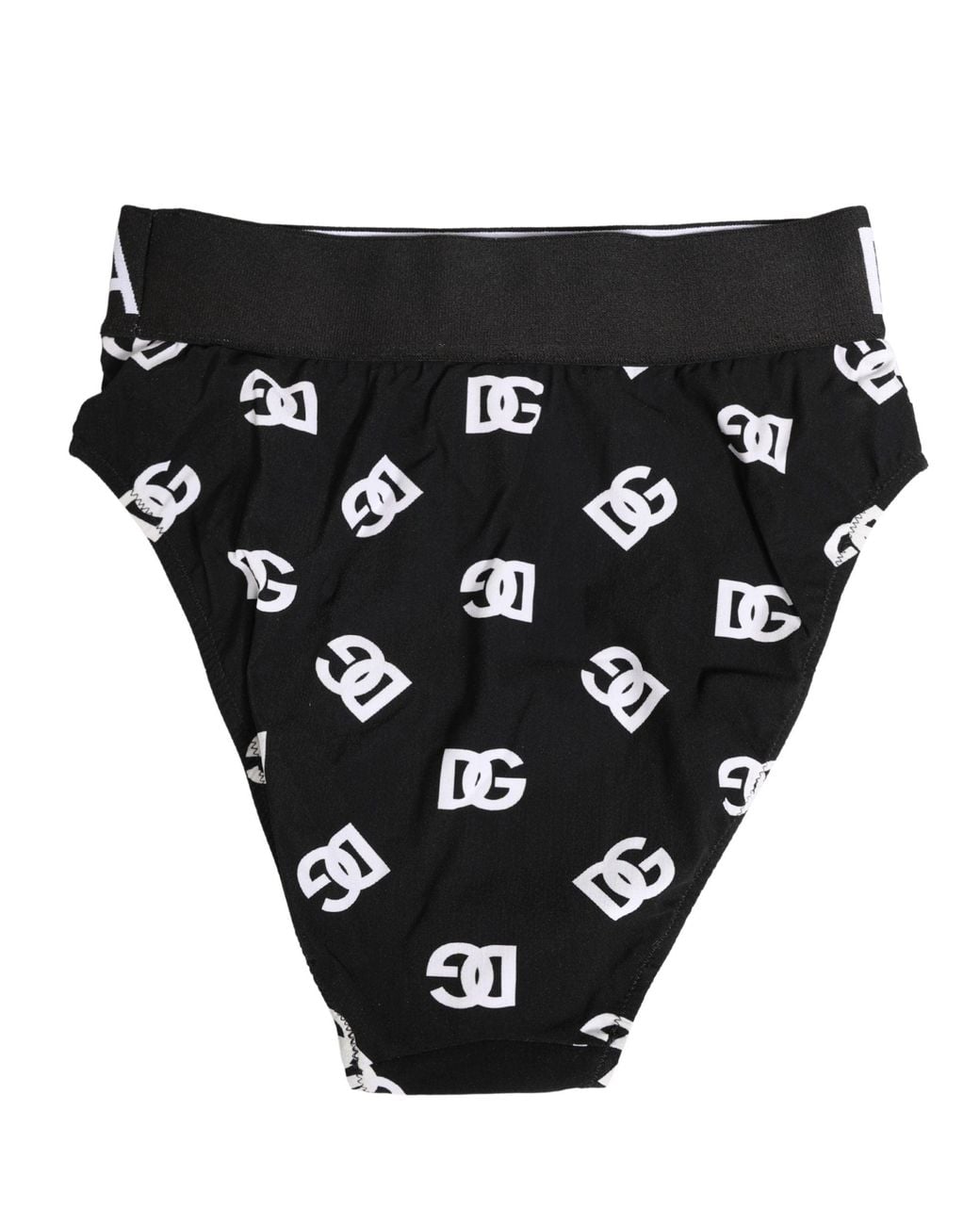 Dolce & Gabbana White Black Logo Waistband Midi Brief Underwear