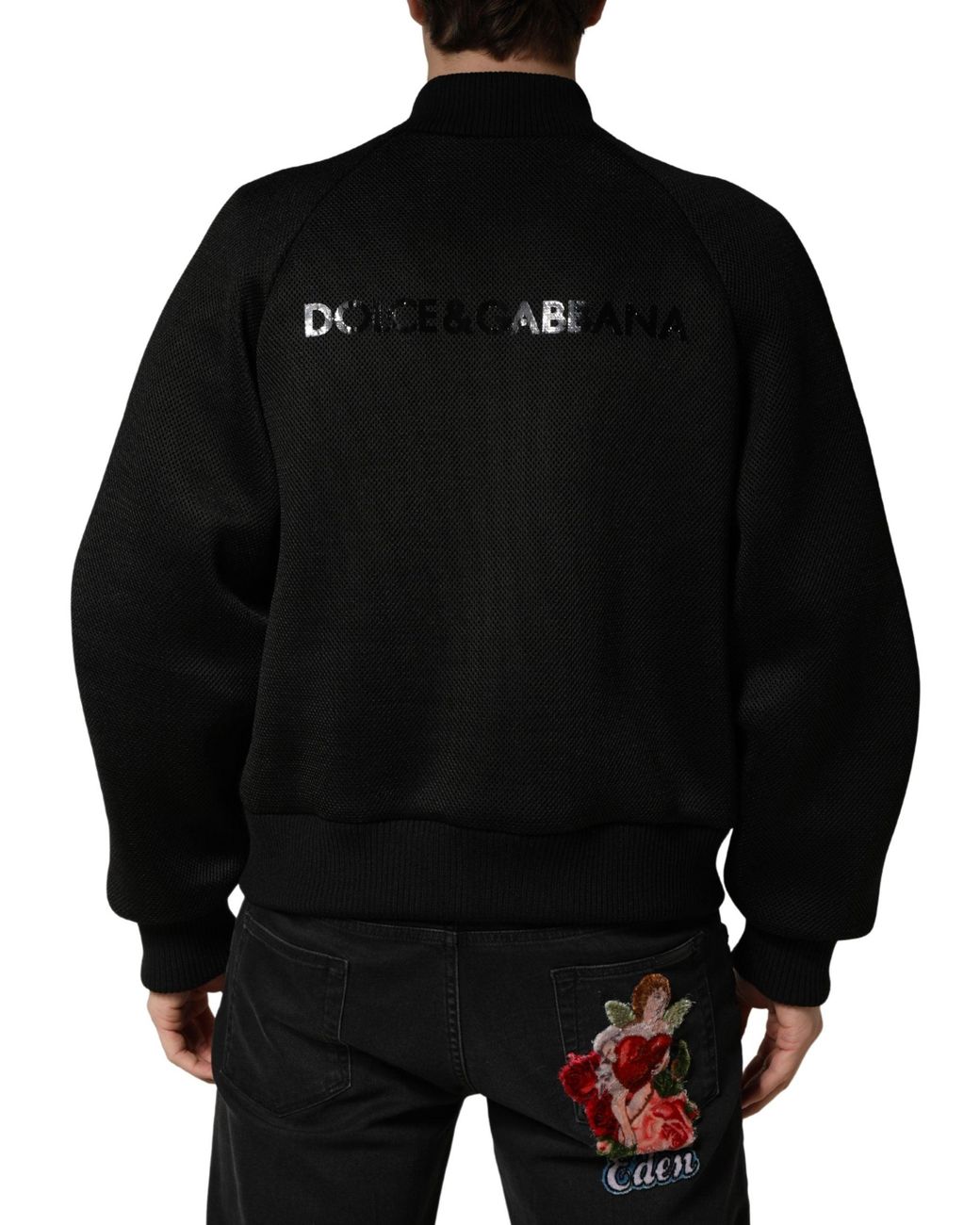 Dolce & Gabbana Black Nylon Full Zip Bomber Jacket Clothing for men