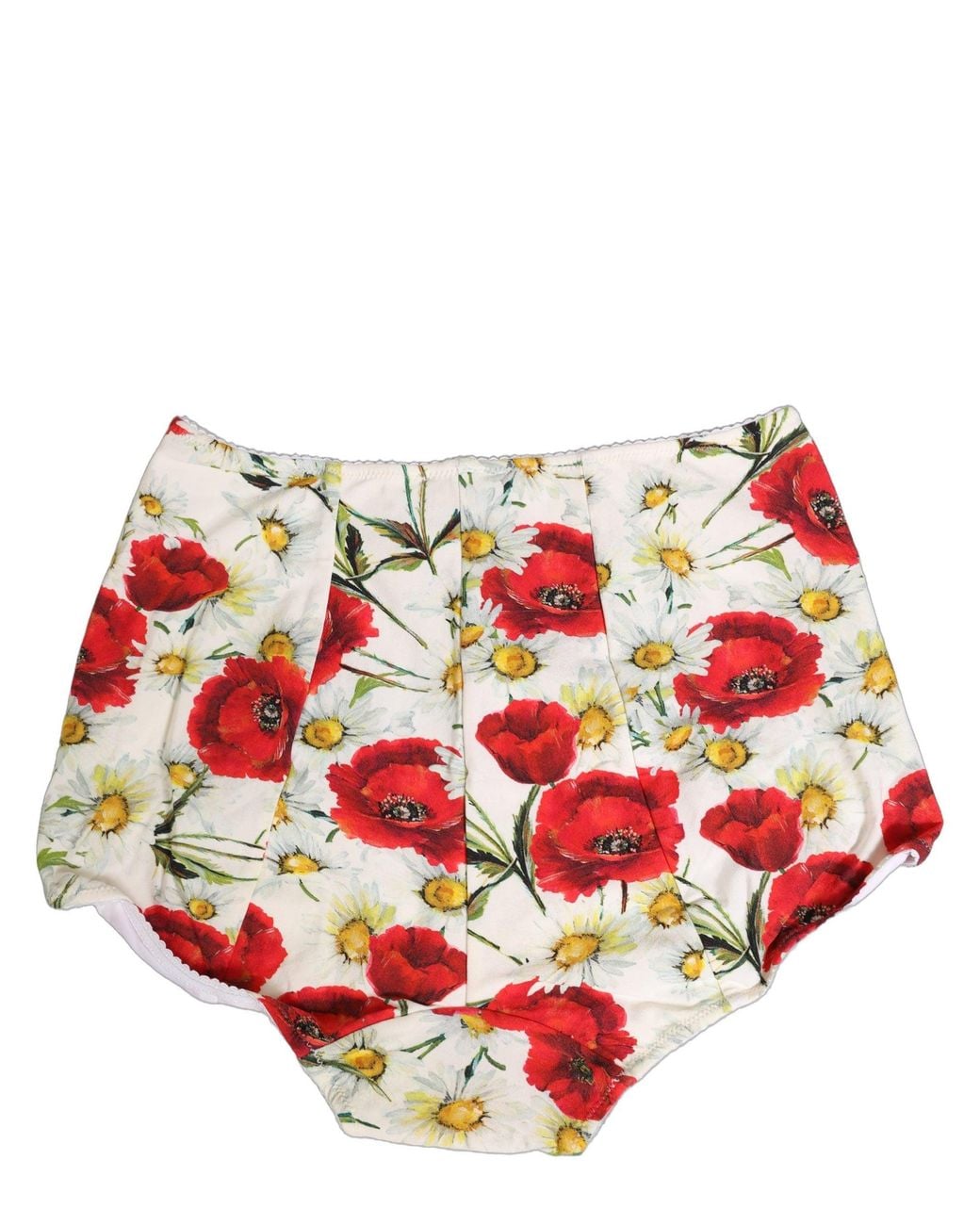 Dolce & Gabbana Red White Nylon Floral High Waisted Girdle Underwear