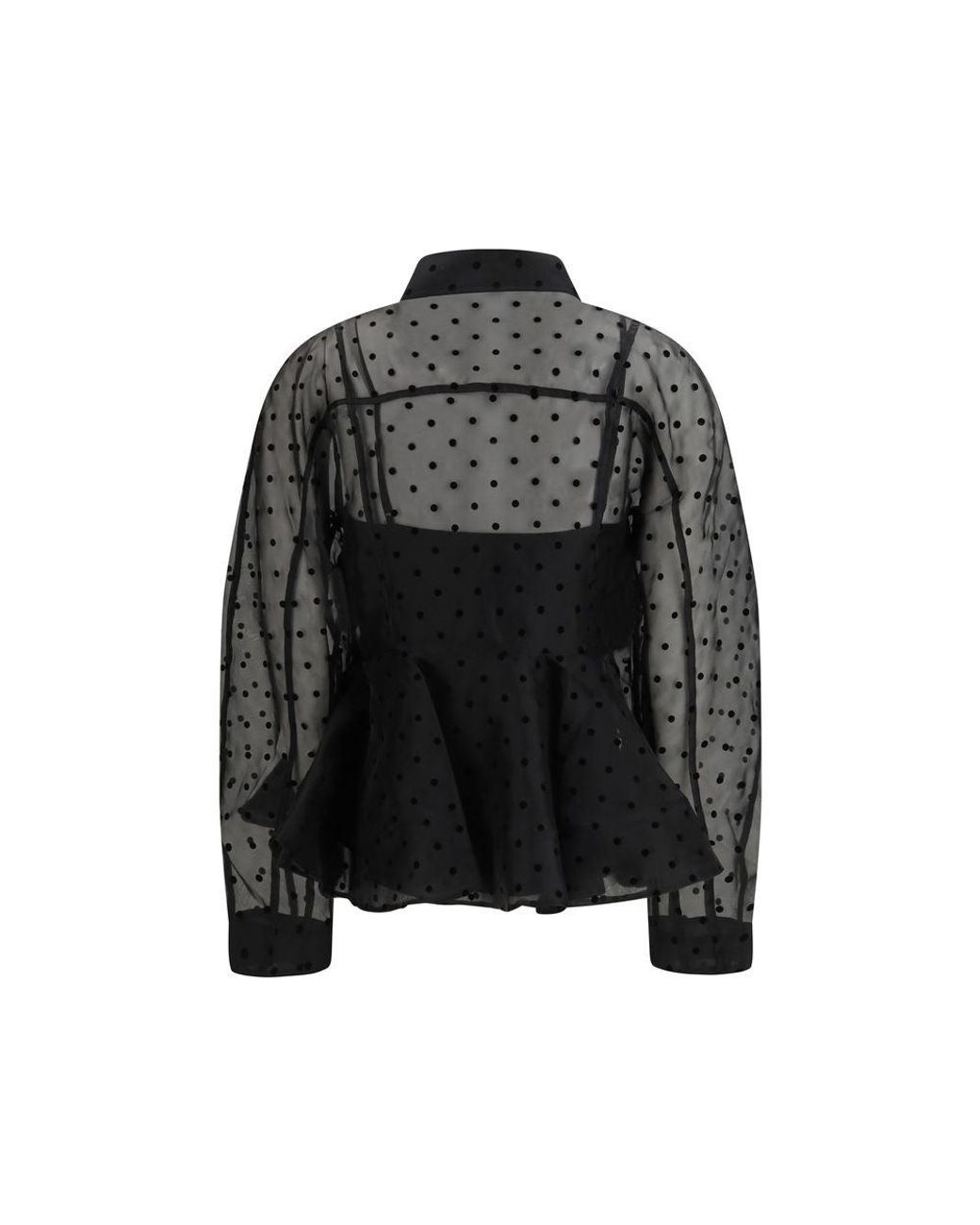 Ganni Black Recycled Polyester Pattern Shirt