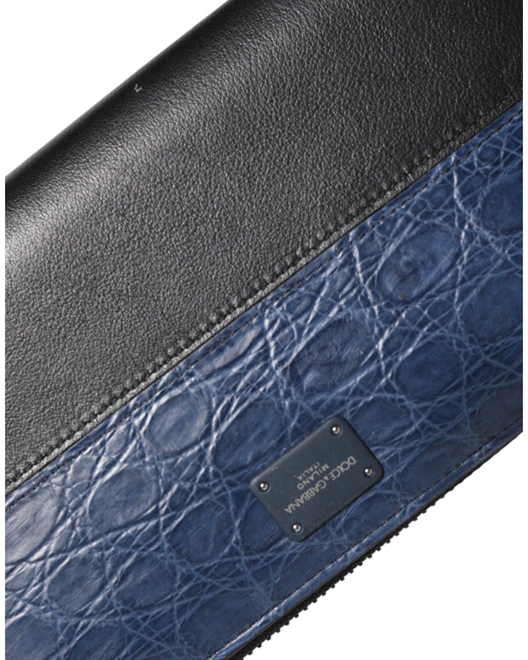 Dolce & Gabbana Blue Exotic Leather Continental Clutch Wallet for men