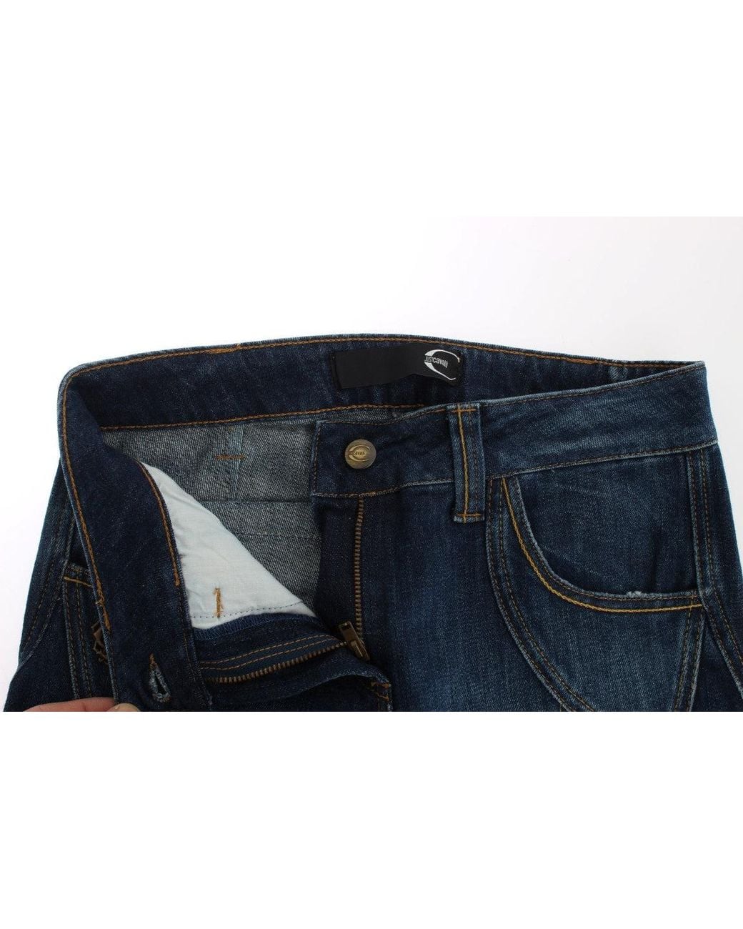 Roberto Cavalli Blue Cotton Stretch Low Waist Jeans
