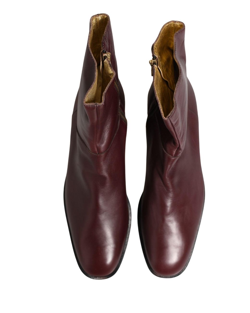 Dolce & Gabbana Purple Maroon Leather Flats Biker Ankle Boots Shoes