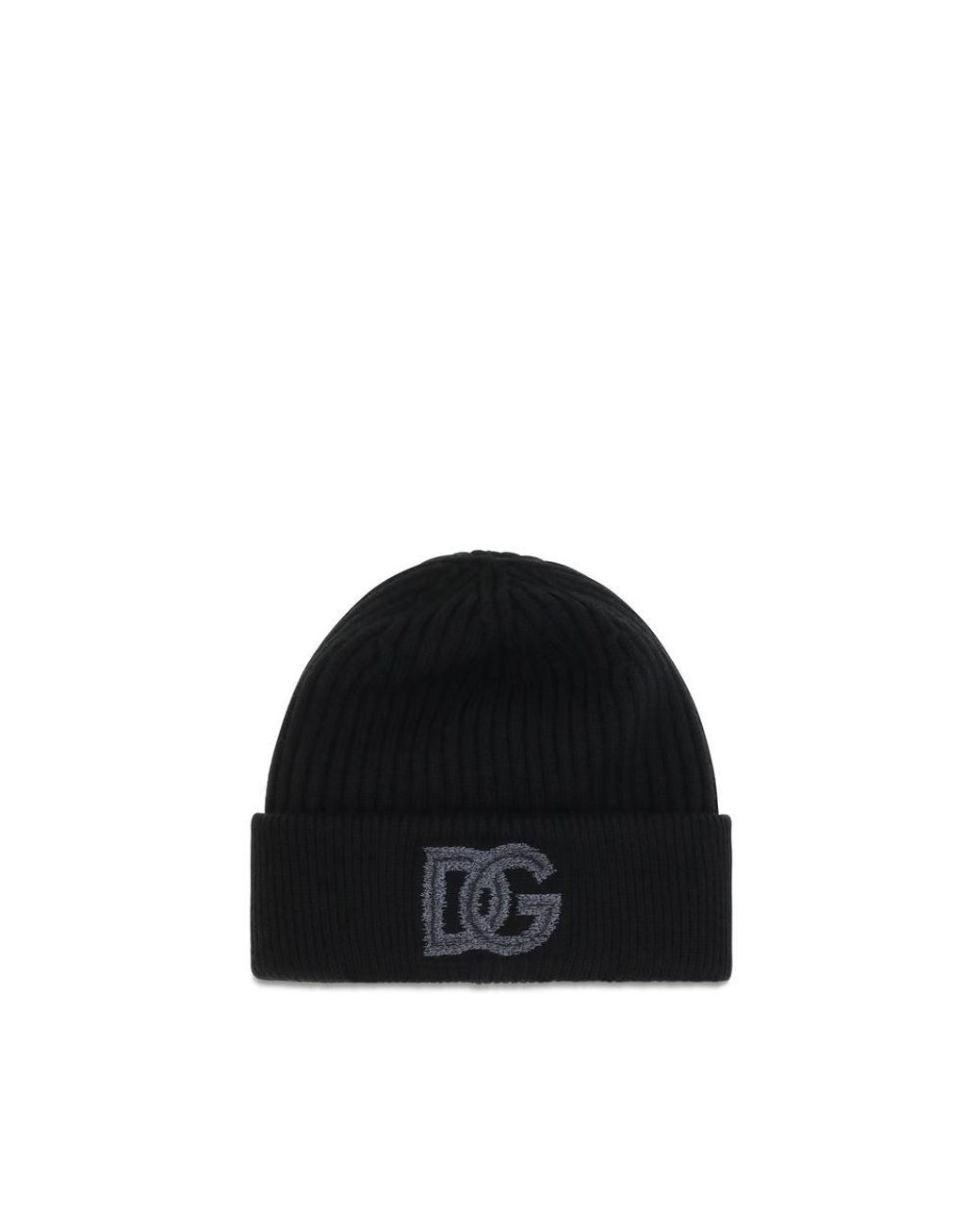 Dolce & Gabbana Black Wool Oves Aries Beanie for men