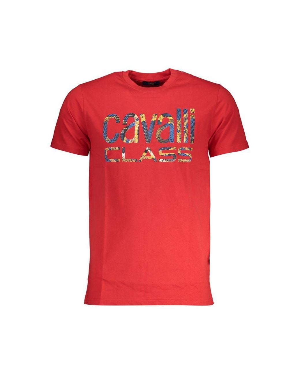 Roberto Cavalli Red Cotton T-Shirt for men