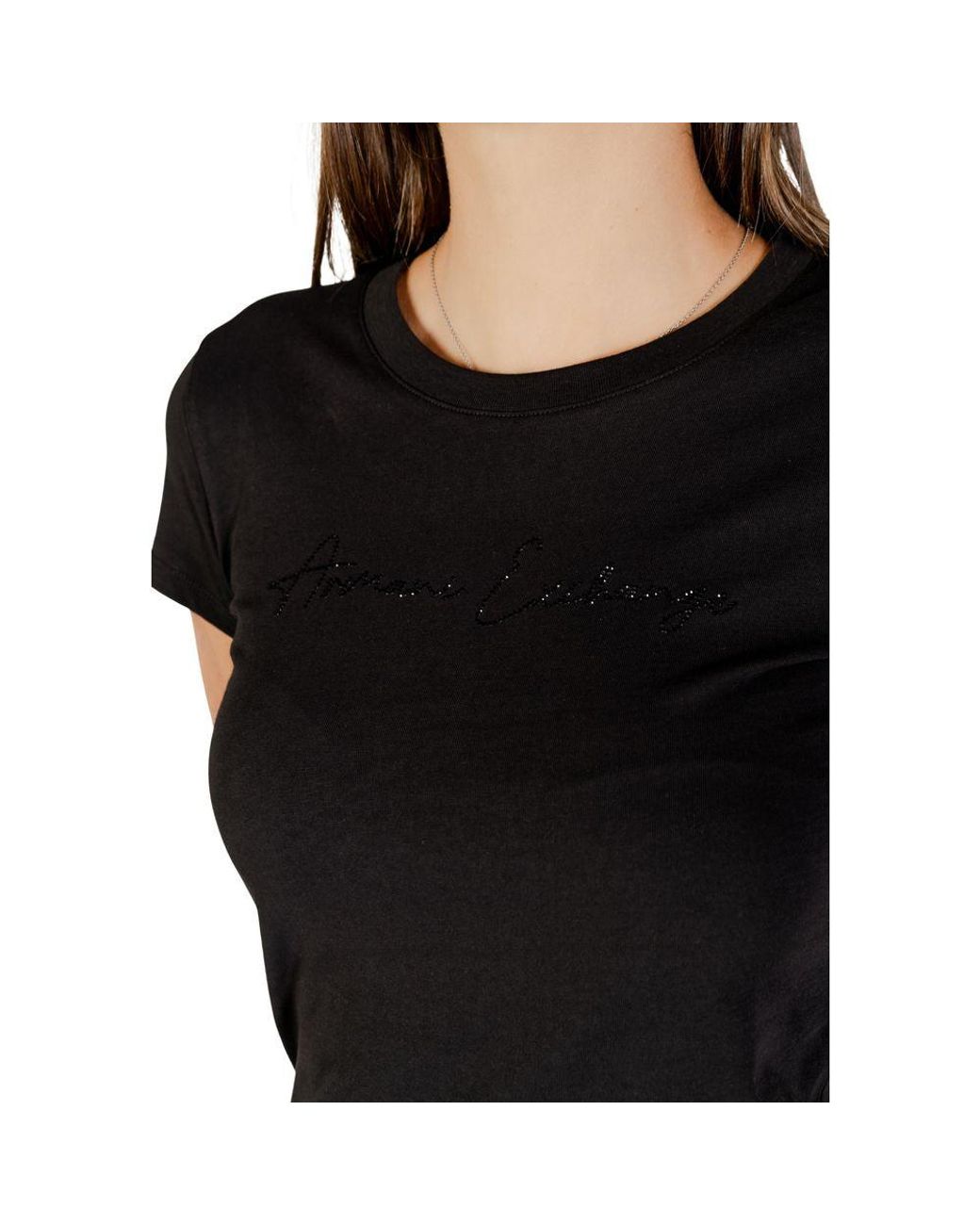 ARMANI EXCHANGE Black Cotton T-Shirt