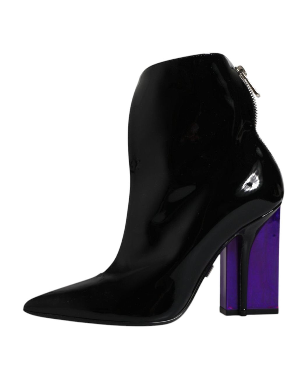 Dolce & Gabbana Purple Pointed Ankle Boots Shoes