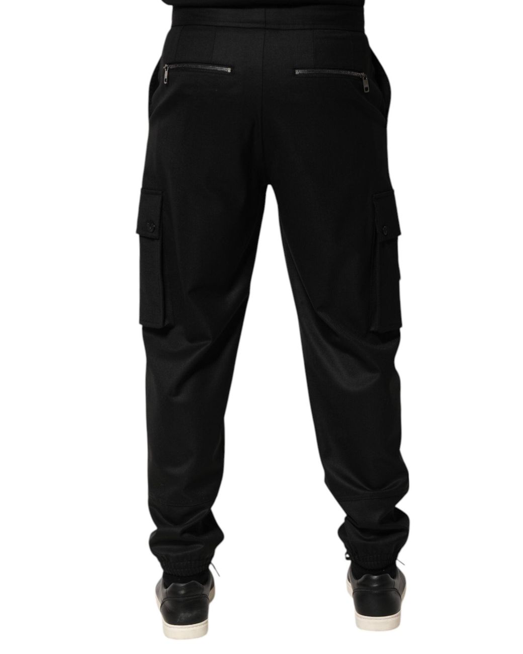 Dolce & Gabbana Solid Black Cargo Jogger Men Sweatpants Pants for men