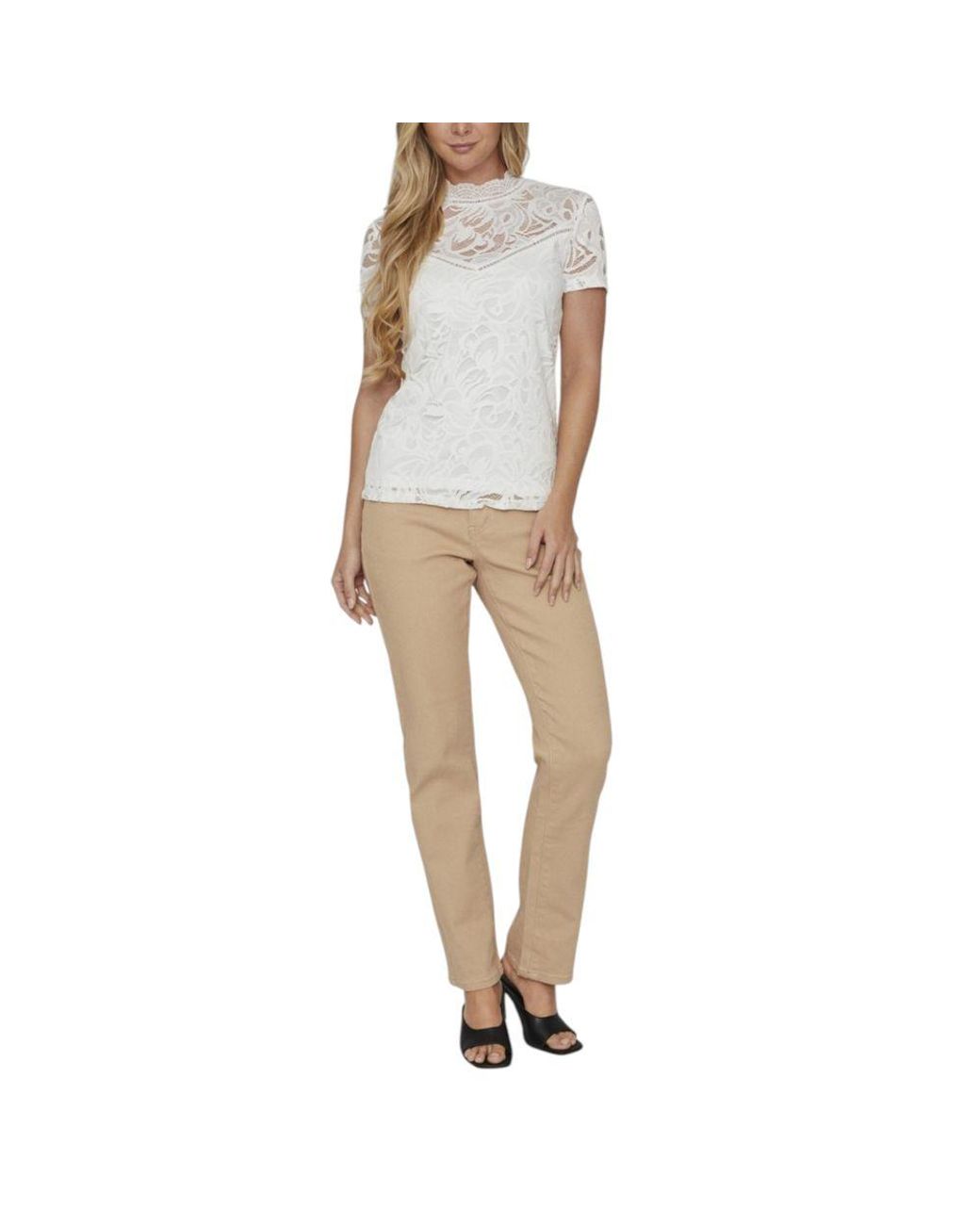 VILA CLOTHES White Cream Polyamide T