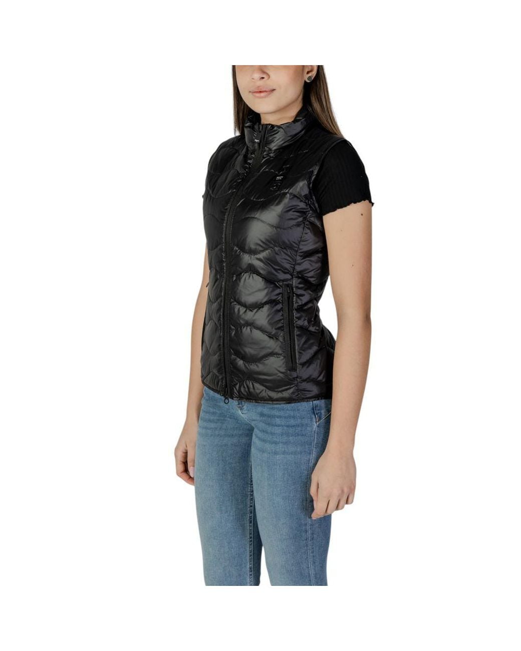 Blauer Black Polyamide Sleveless Jacket