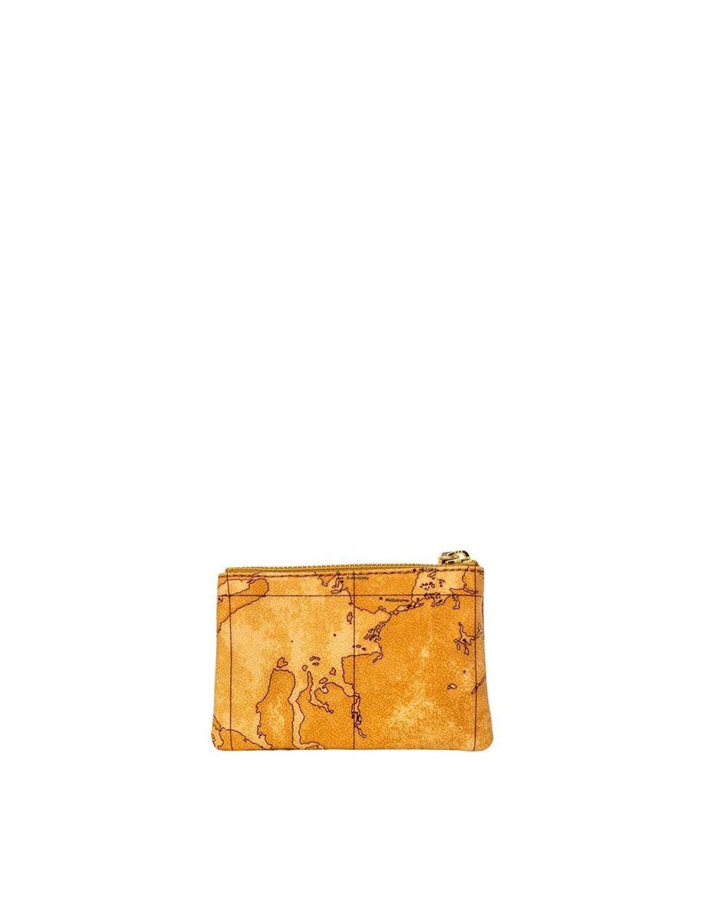 Alviero Martini 1A Classe Metallic Beige Leather Clutch Bag