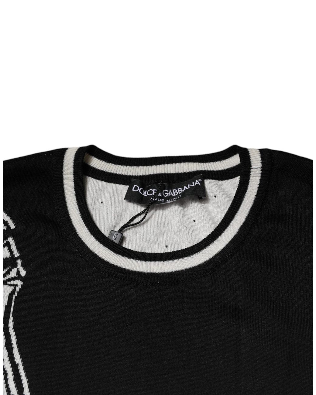 Dolce & Gabbana Black Guitar Pattern Knit Sweater for men