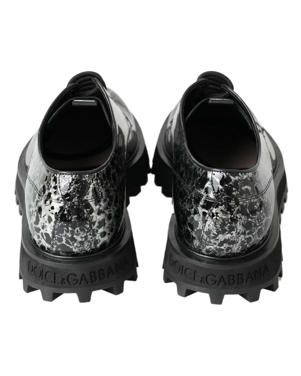 Dolce & Gabbana Black Derby Patent Leather Shoes for men
