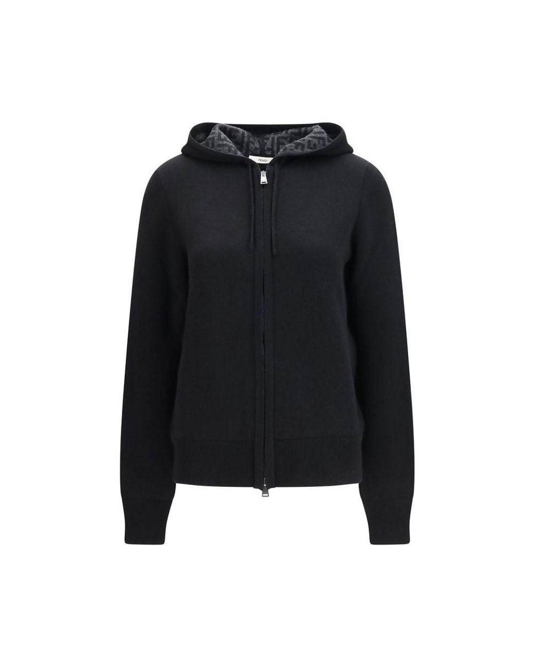 Fendi Black Cashmere Hoodie