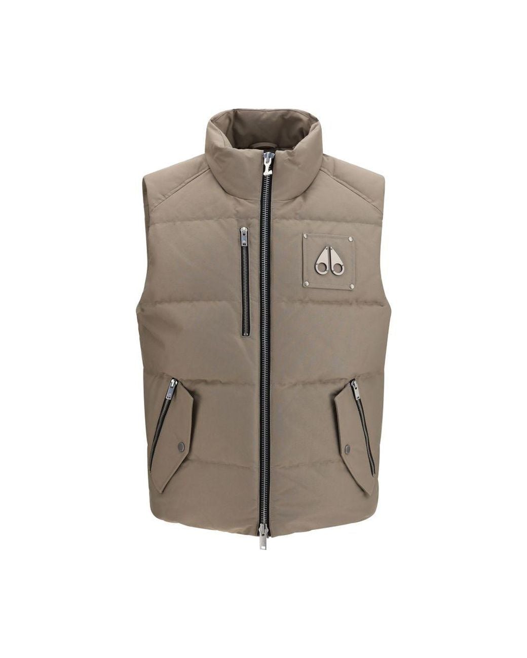 Moose Knuckles Brown Beige Cotton Sleeveless Jacket for men