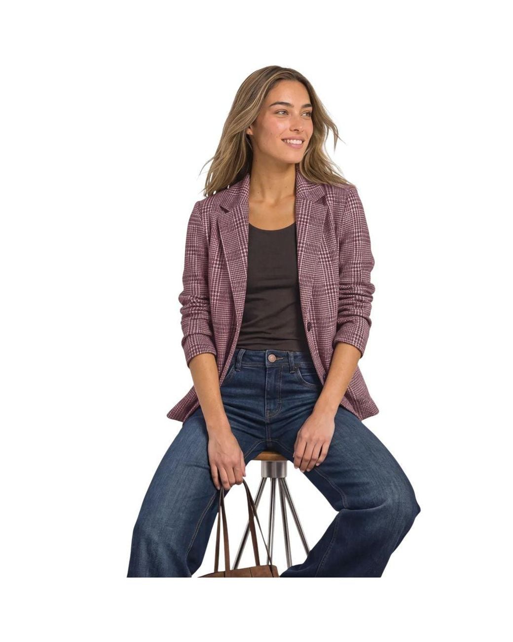 Street One Blue Purple Polyester Blazer
