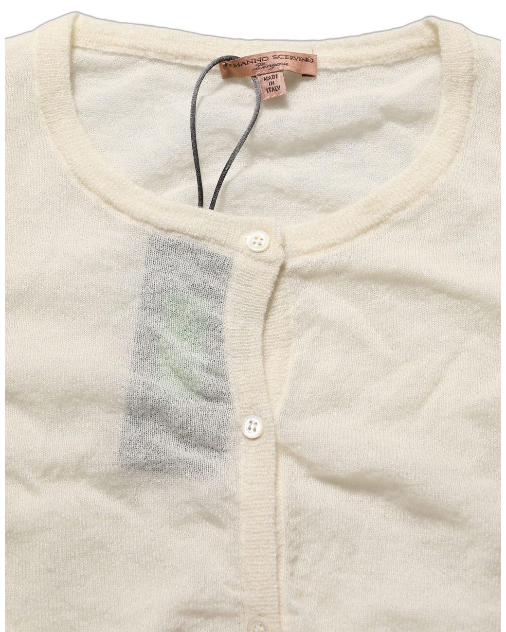 Ermanno Scervino Natural Knit Cropped Wool Cardigan Sweater Clothing