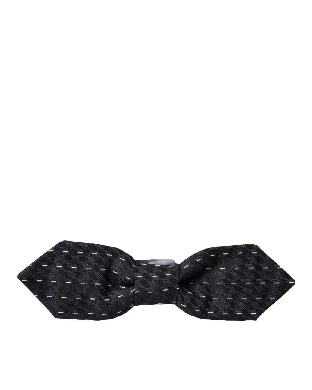 Dolce & Gabbana Black Stitched Silk Neck Bow Tie for men
