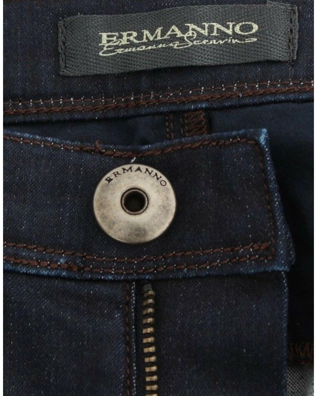 Ermanno Scervino Blue Chic Dark Slim Jeans For Elegant Style