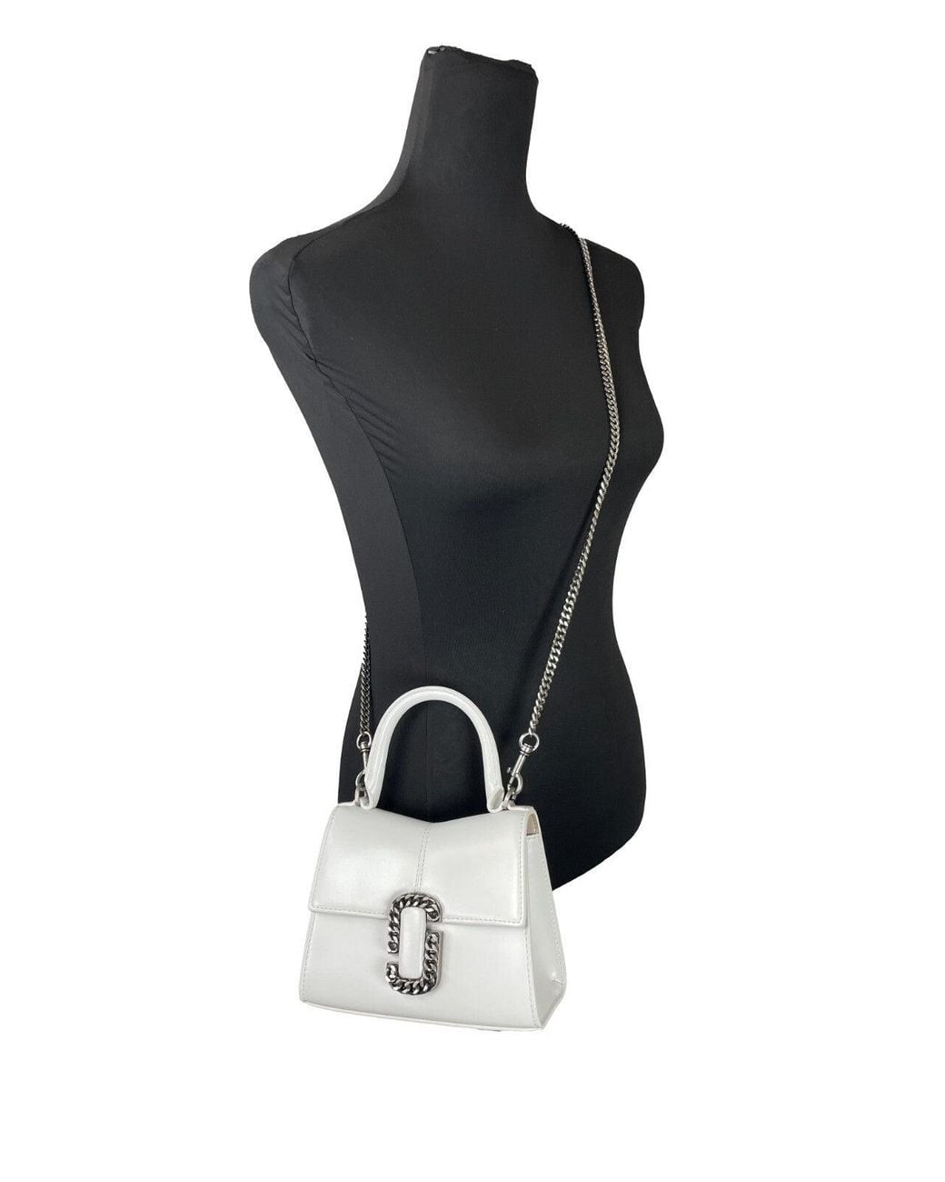 Marc Jacobs Black The St Mini Top Handle Satchel Crossbody Bag Leather