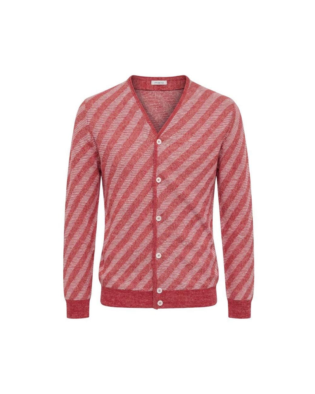 Malo Pink Red Linen Men Cardigan for men